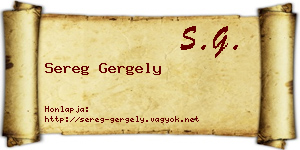 Sereg Gergely névjegykártya